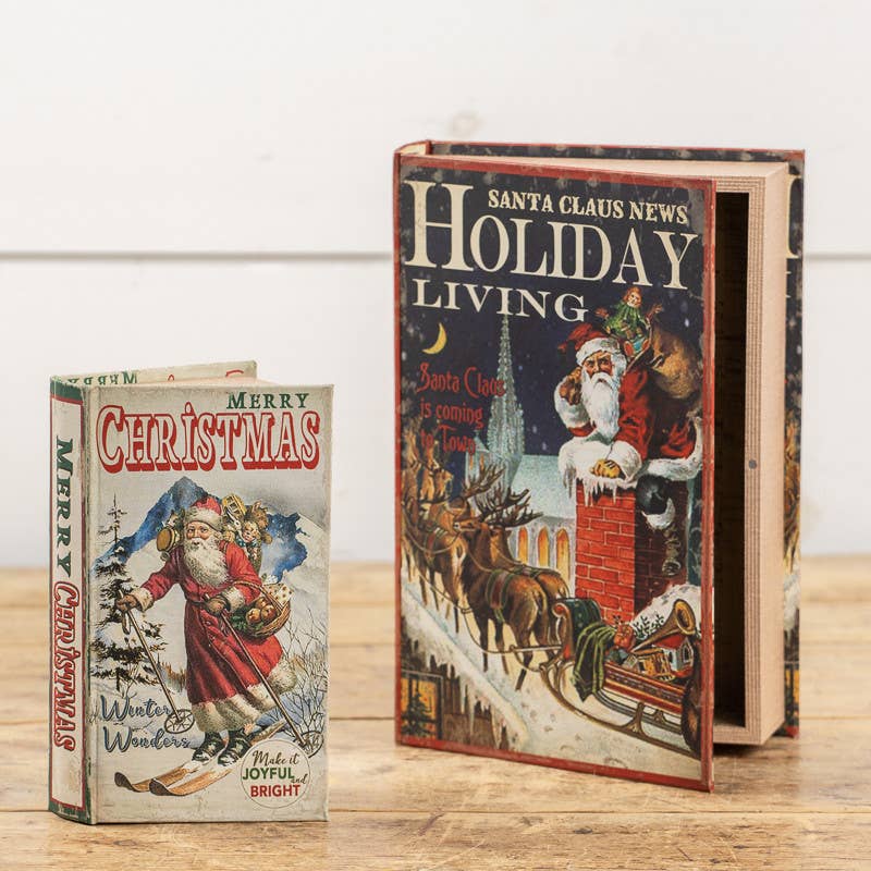 SET/ 2 HOLIDAY LIVING BOOK BOXES