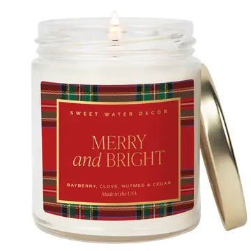 Merry and Bright 9 oz Soy Candle - Arriving in Store October
