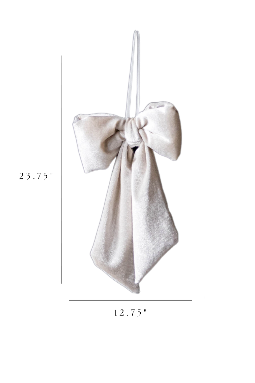 Luxurious Cream Velvet Bow - Medium - November Drop