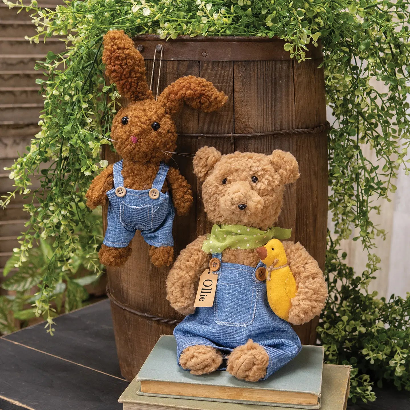Ollie Overalls Bear Doll W/Duck - Late February Drop