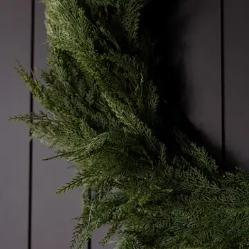 Cypress Leaf Wreath LED Pre Lit - 34" - Arriving in Store October