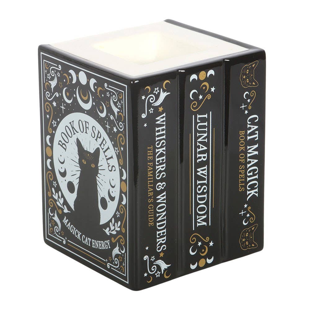 Black Cat Book of Spells Oil Burner and Wax Warmer - Arriving in Store September