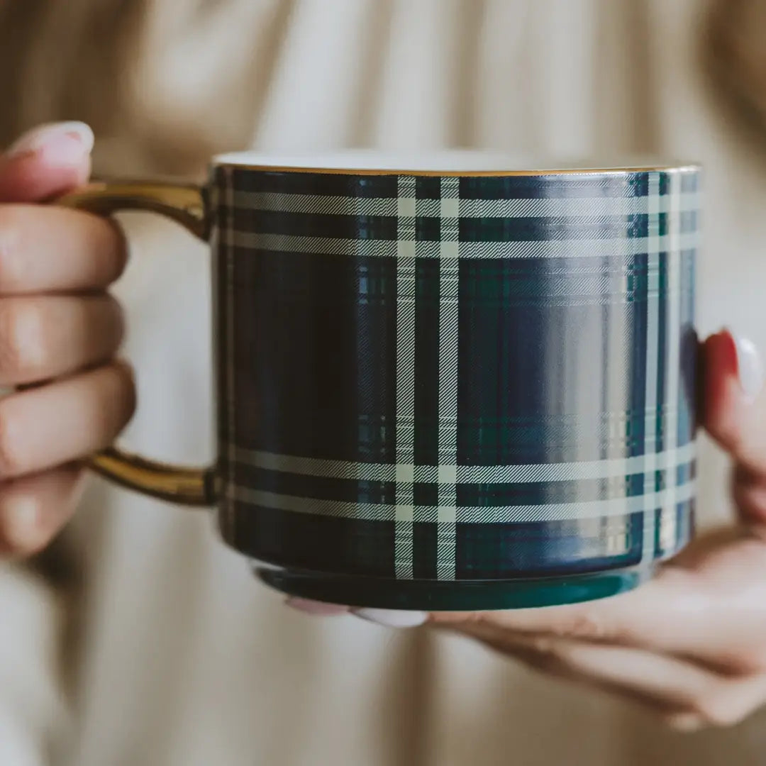 Navy Plaid Coffee Mug - Fall Decor & Gifts - Arriving in Store October