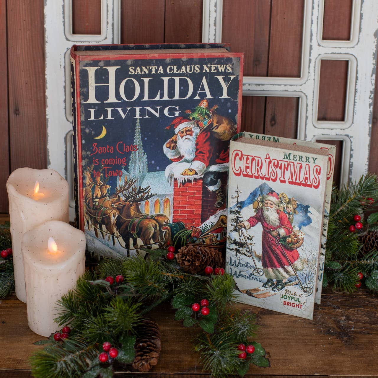 SET/ 2 HOLIDAY LIVING BOOK BOXES