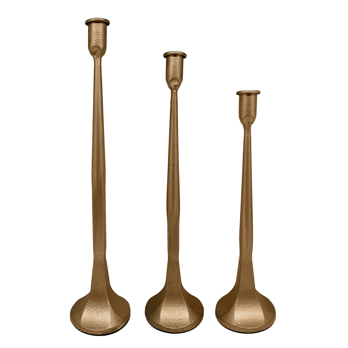Gold Cast Iron Taper Candle Holders Set of 3 - Arriving in Store Late October