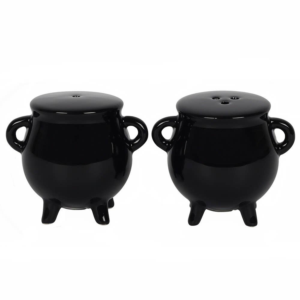 Gothic Halloween Cauldron Cruet Salt and Pepper Set - September Drop