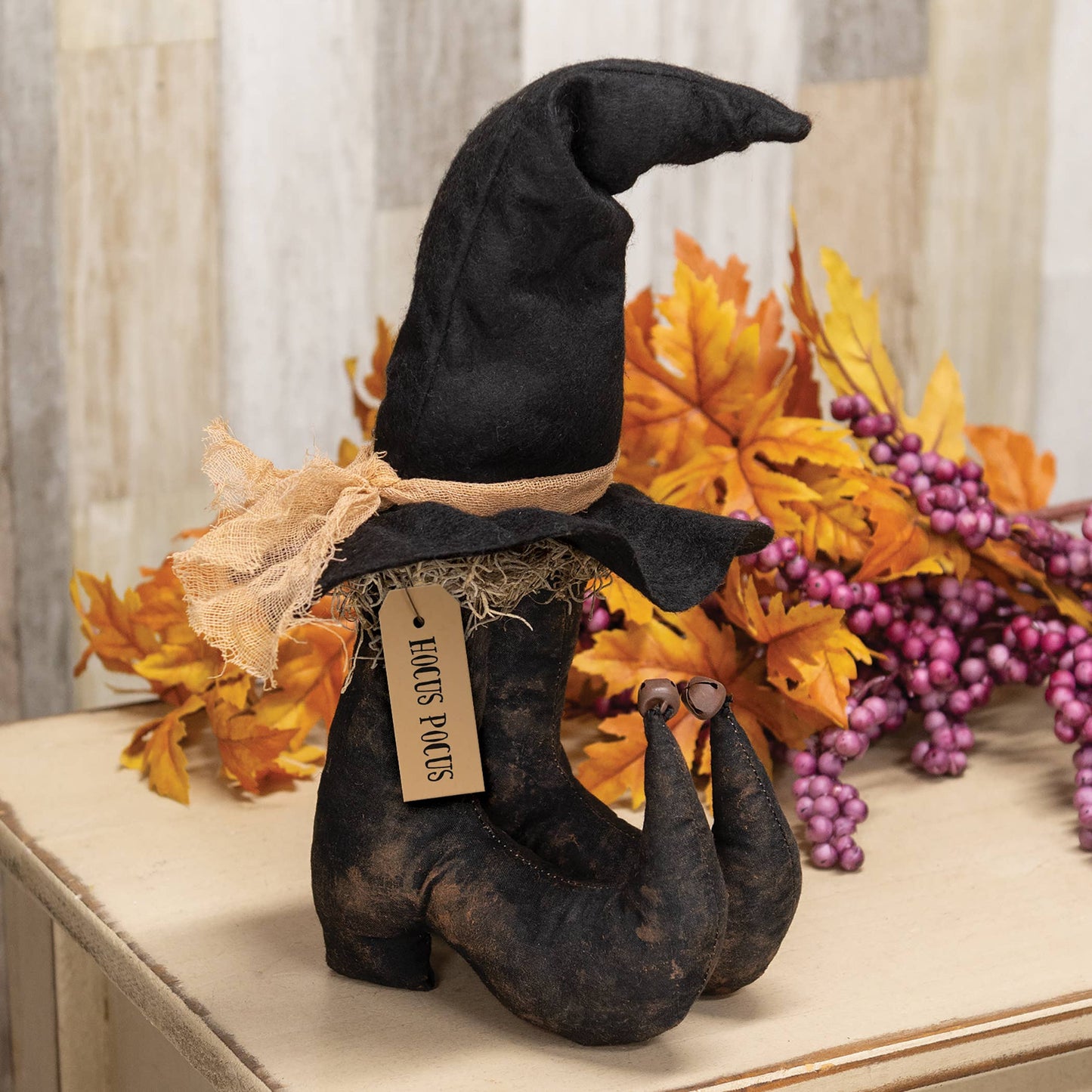 Stuffed Witch Boots & Hat Sitter - 14"H - Arriving in Store September