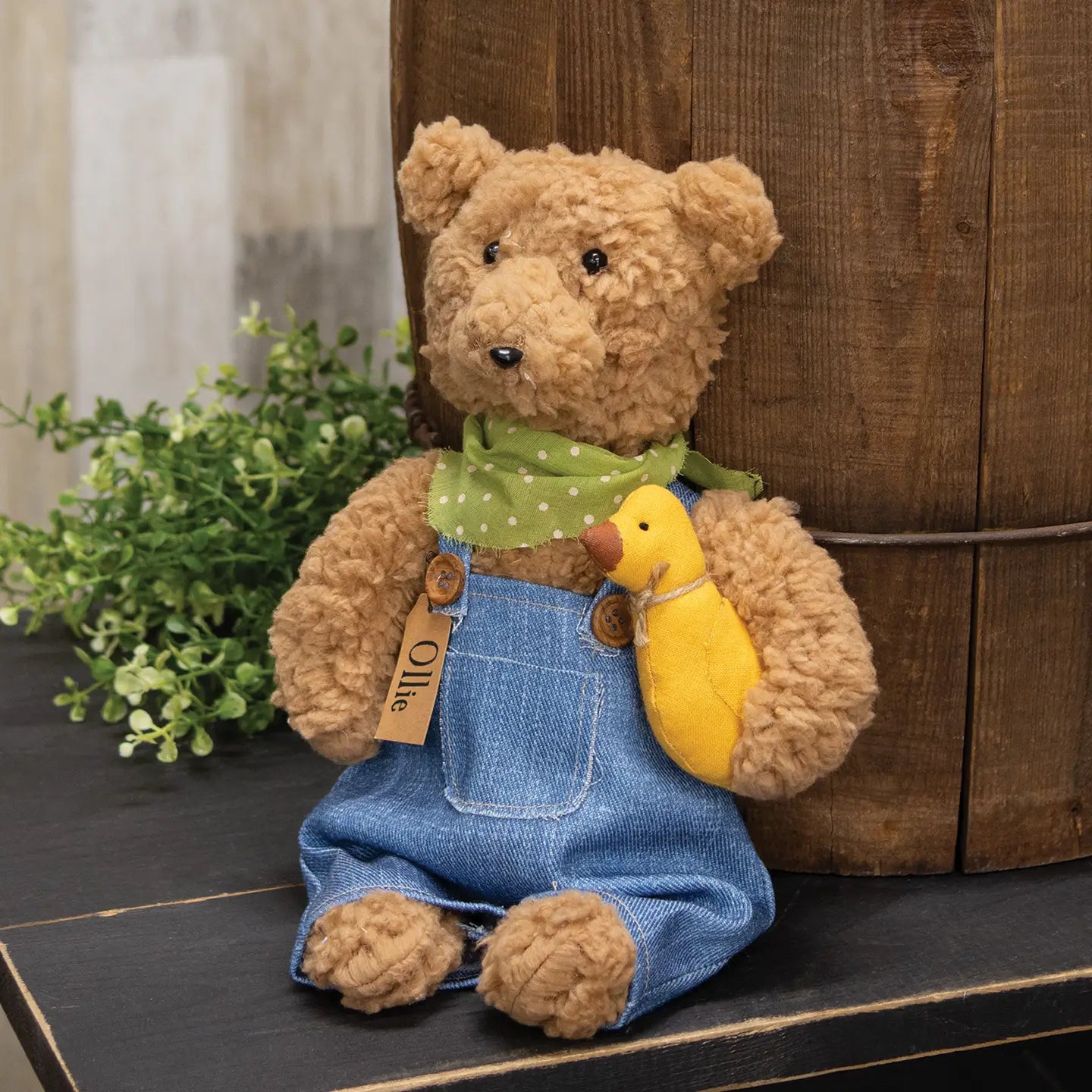 Ollie Overalls Bear Doll W/Duck - Late February Drop