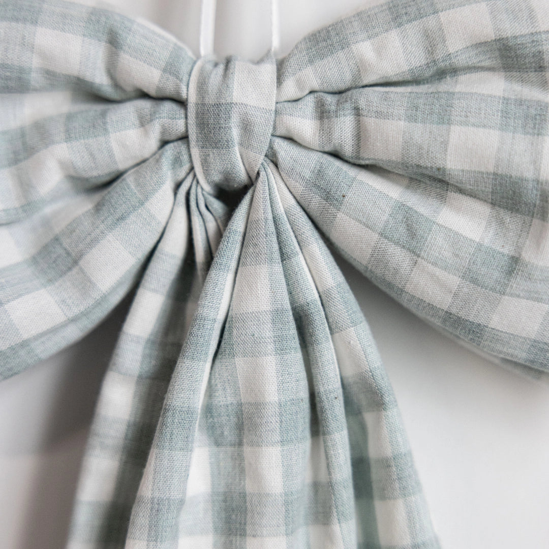 Pastel Green - Gingham Fabric Bow - Arriving in Store Mid - Late March