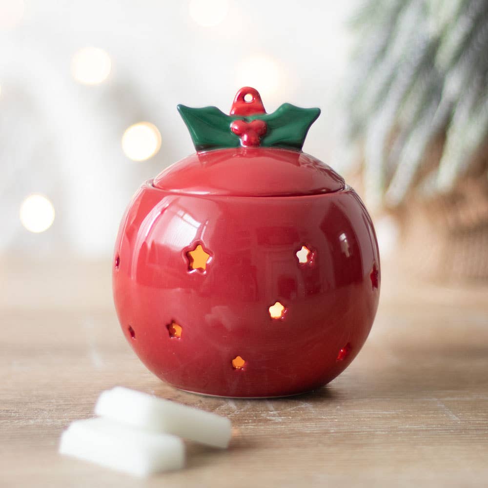 Red Christmas Ornament Bauble Oil Burner - September Drop