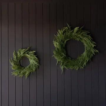 Cypress Leaf Wreath LED Pre Lit - 34" - Arriving in Store October
