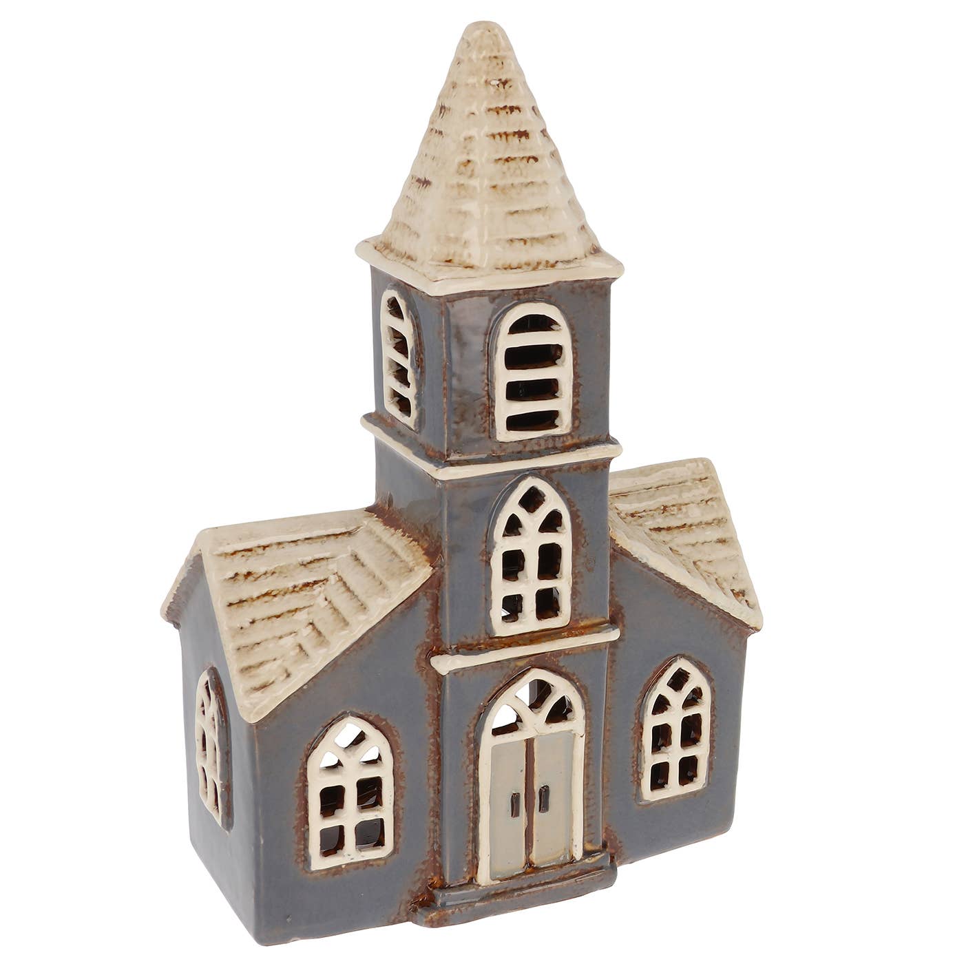 Village Pottery Double Fronted Church Tealight - Arriving in Store late May