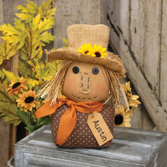 Stuffed Austin Scarecrow Sitter - September Drop