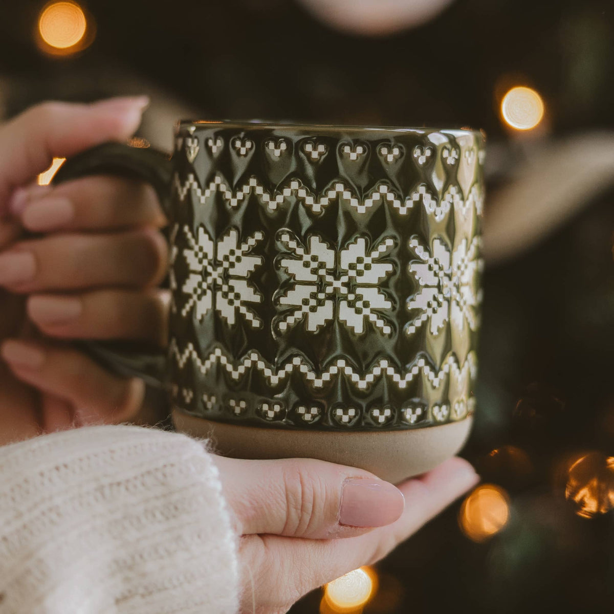 Green Fair Isle Sweater Stoneware Coffee Mug - Arriving in Store Late October