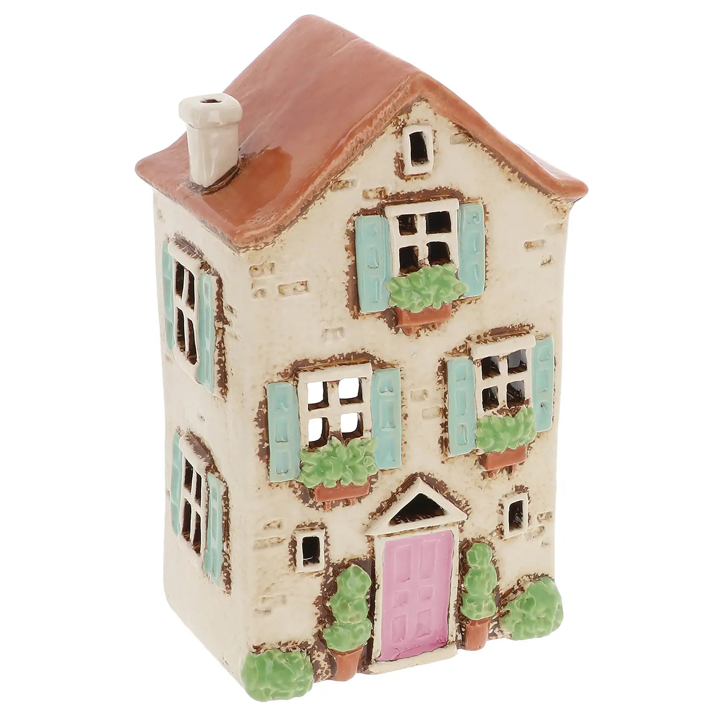 Village Pottery Tall Shutter House Tealight - Arriving in Store Late November