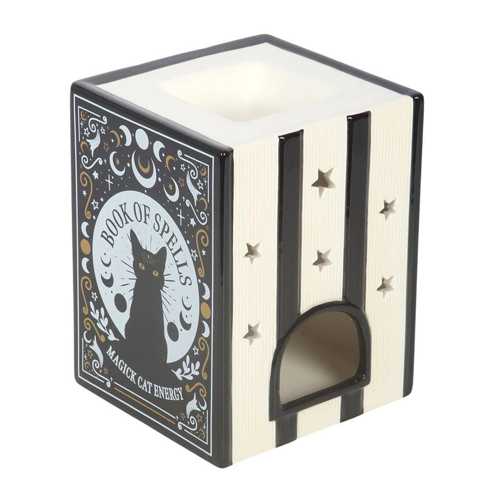 Black Cat Book of Spells Oil Burner and Wax Warmer - Arriving in Store September