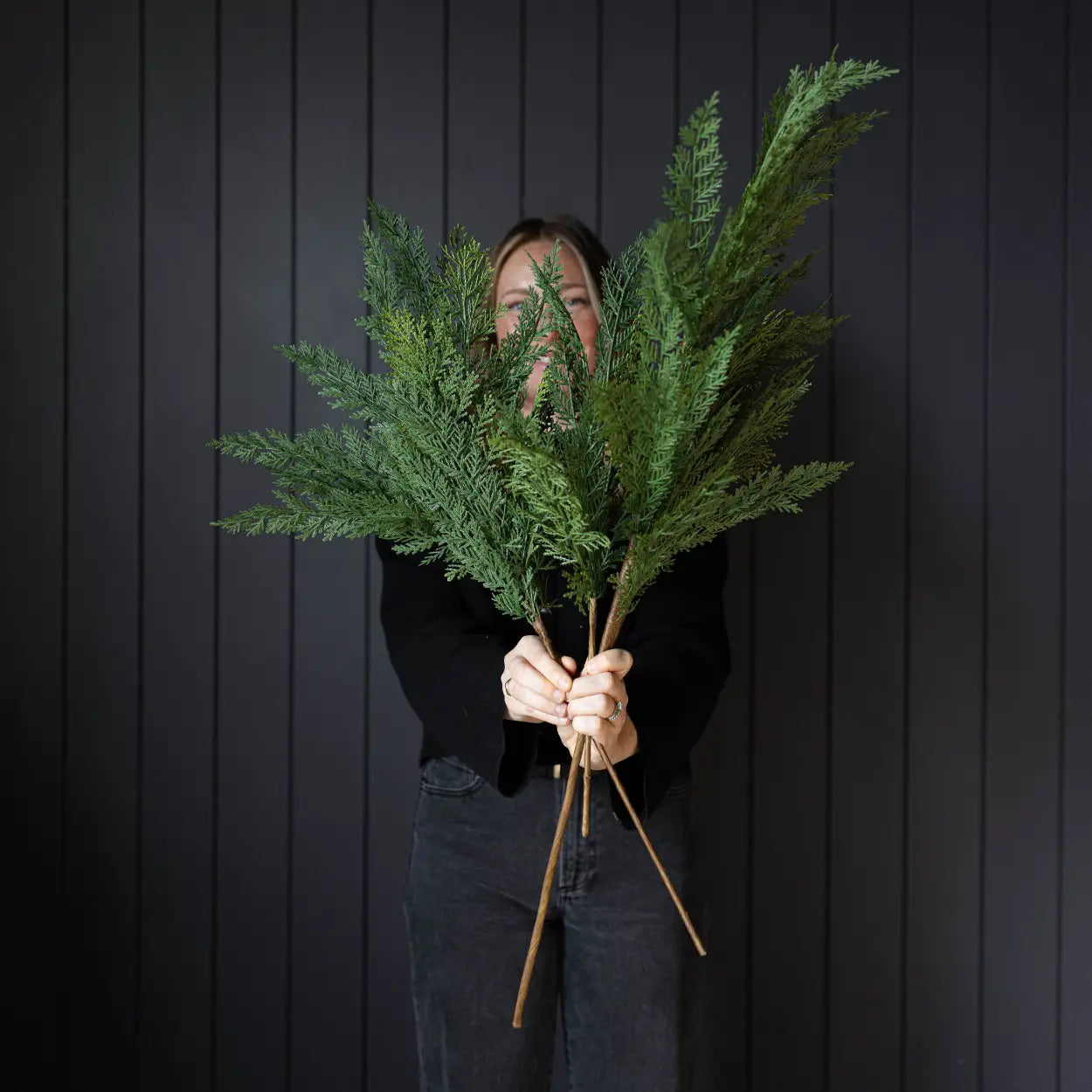 Large Cypress Leaf Full Real Touch Stems 42" - September Drop