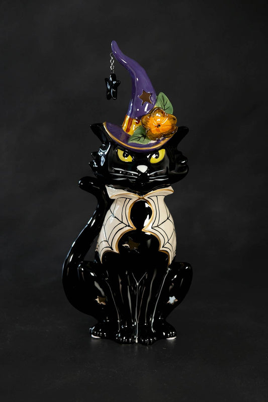 Halloween Black Cat Tealight Holder - Arriving in Store September