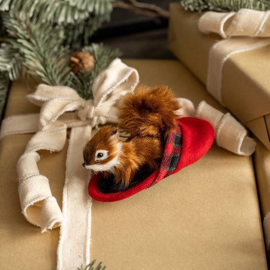 Squirrel in Slipper Ornament - Arriving in Store October