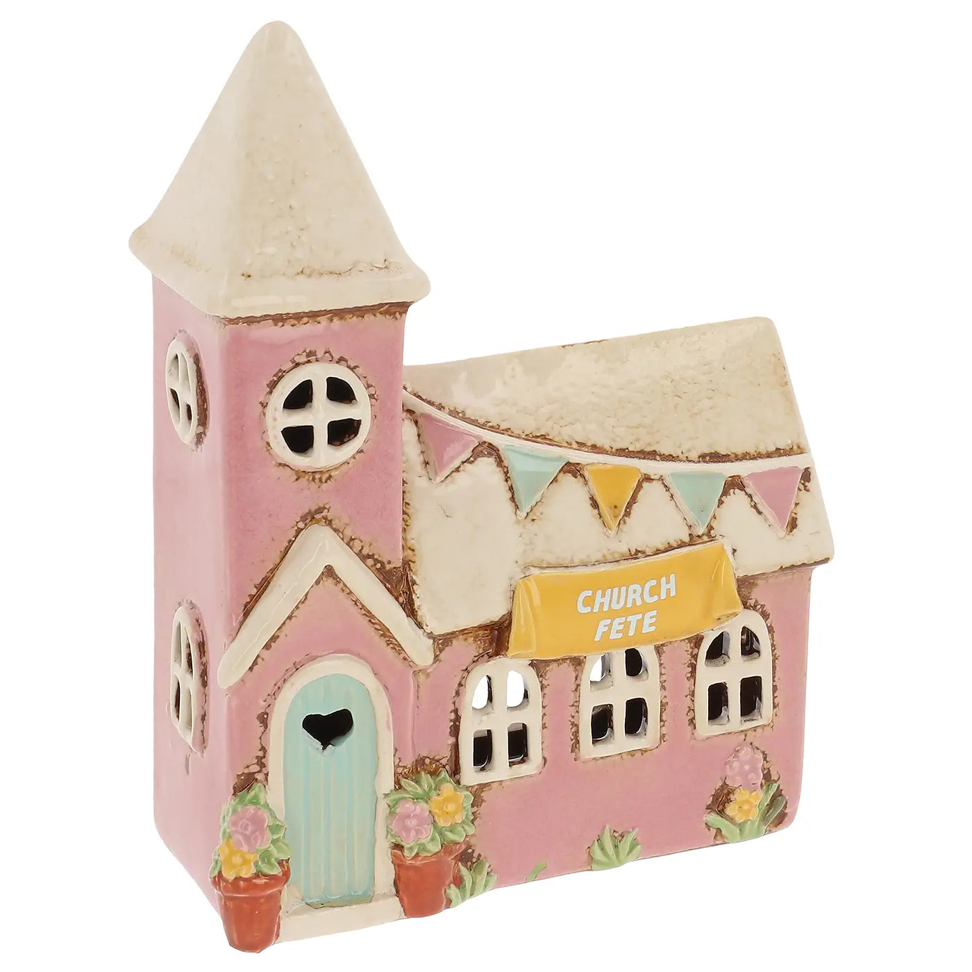 Village Pottery Garden Fete Church Tealight - Arriving in Store Late July