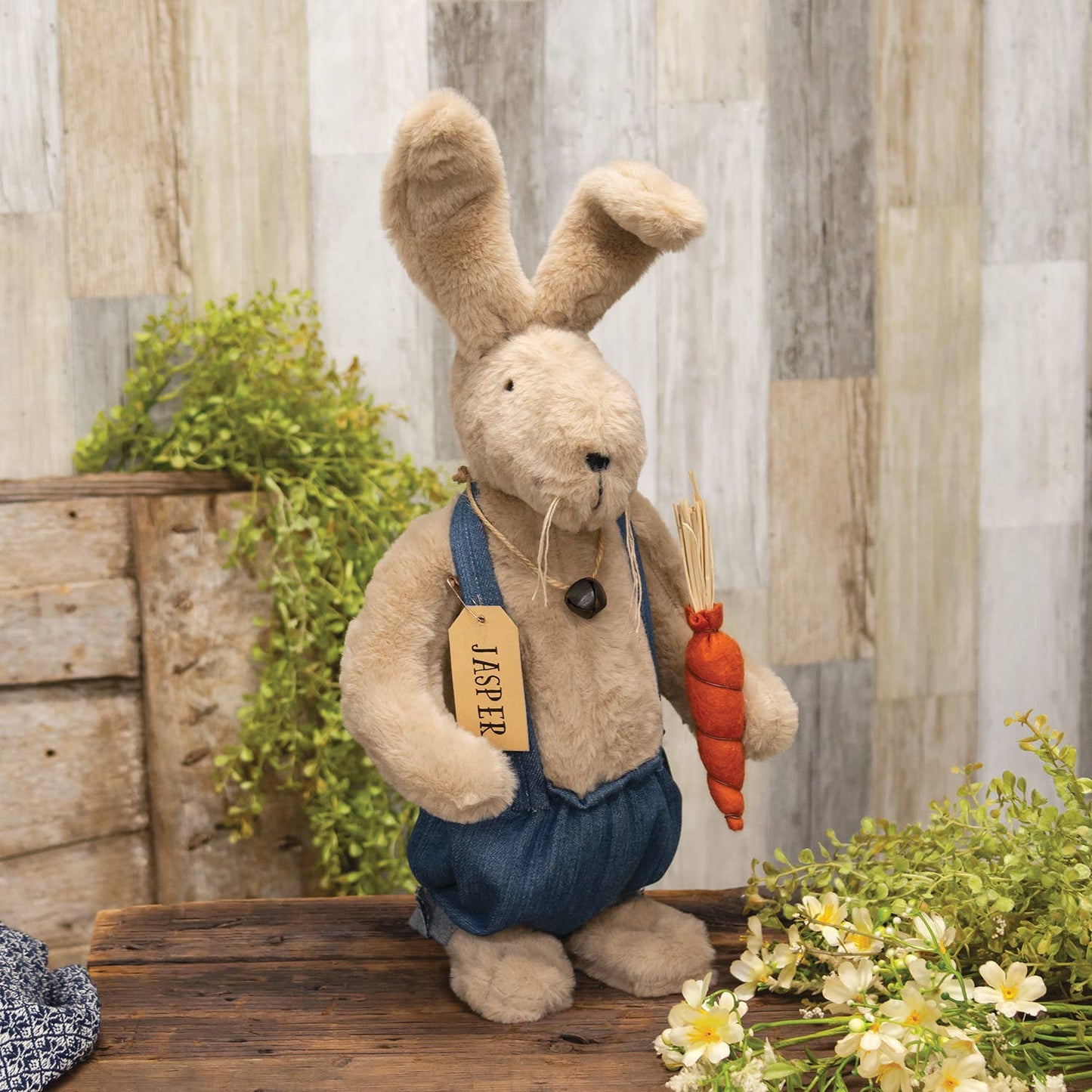 Jasper Overalls Bunny Doll w/Carrot - Mid April Drop