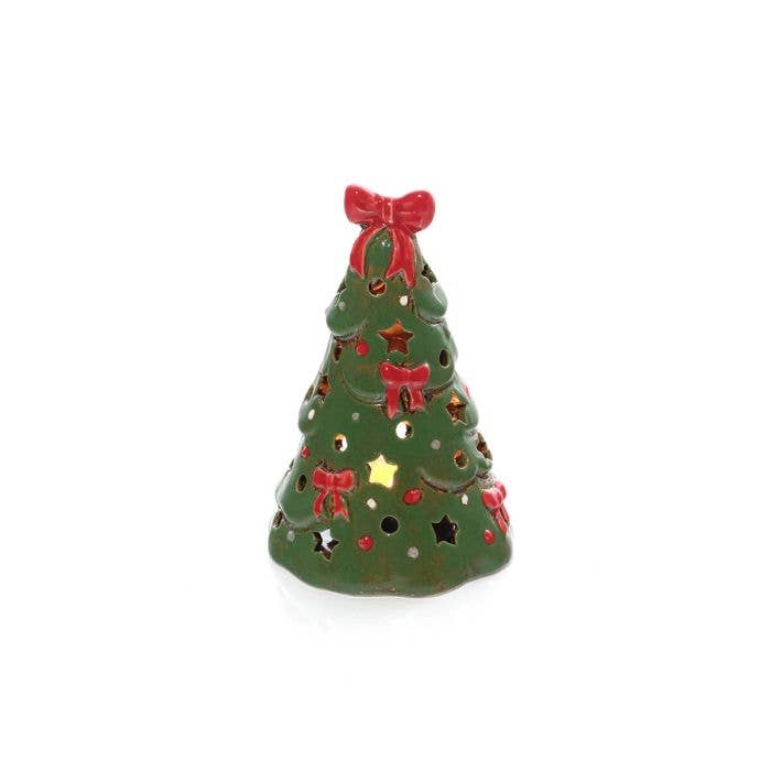 Merry Little Bows Stoneware Tree Candle Holder - Arriving in Store September