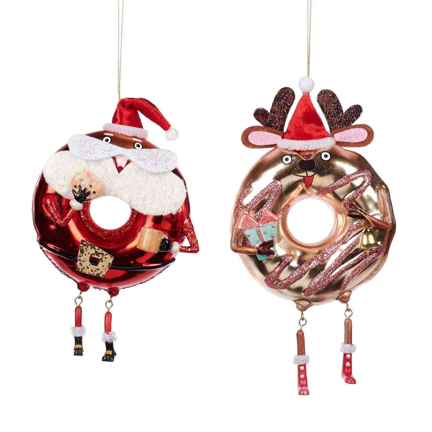 Santa/Deer Donut Ornament