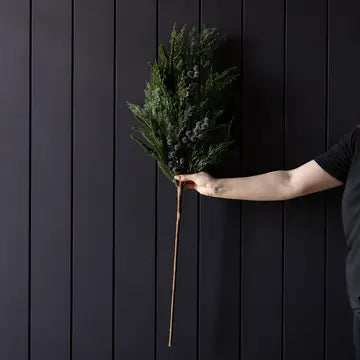 Heritage Frosted Navy Berry Norfolk Cypress Stem 42" - LED Pre Lit - Arriving in Store October