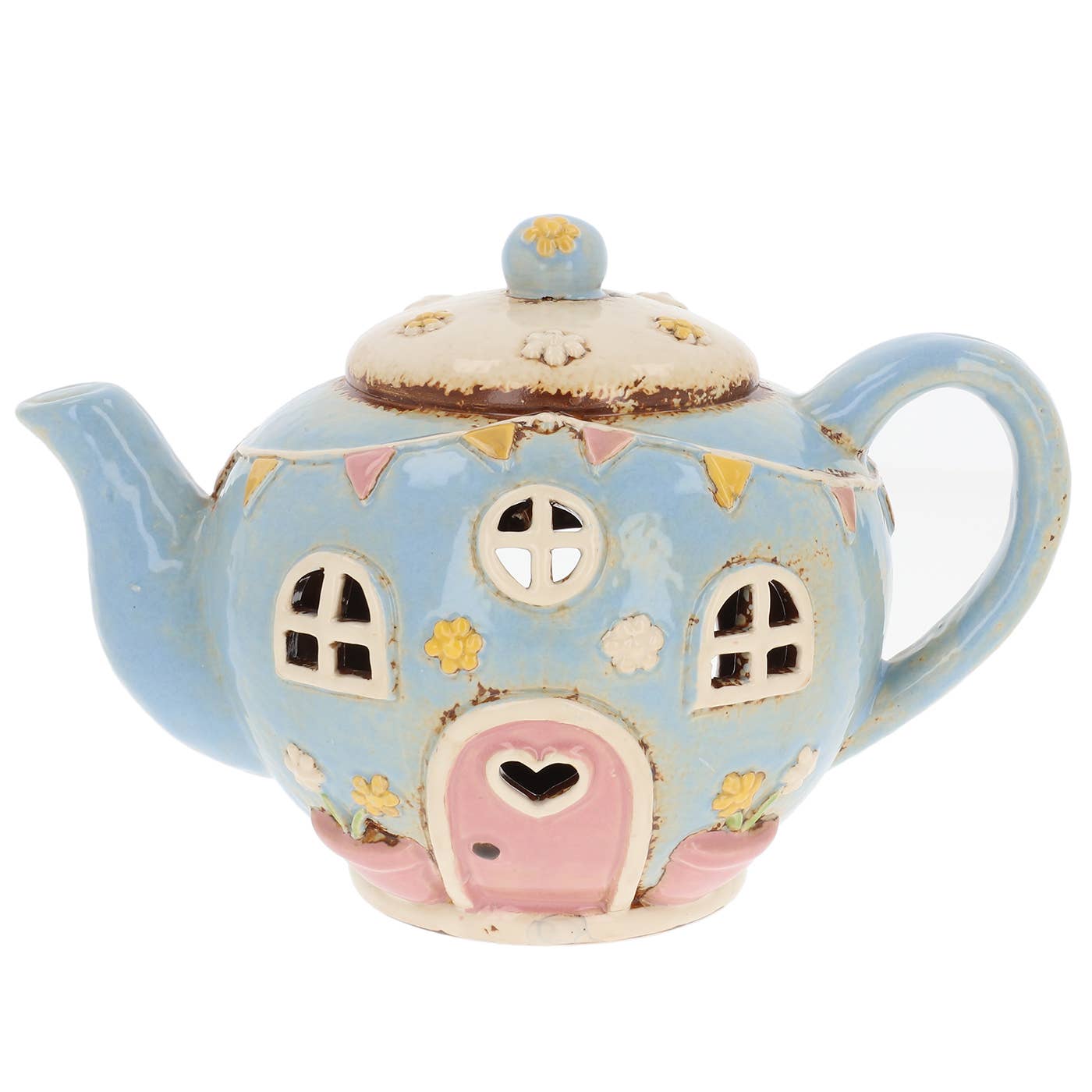 Village Pottery Teapot Round Tealight - Arriving in Store Mid-April