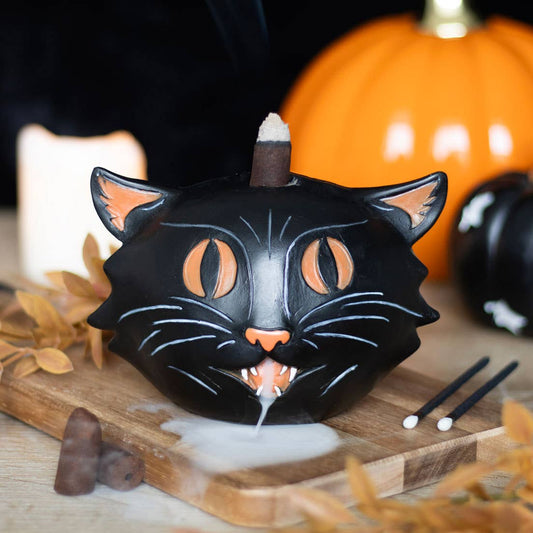 Black Cat Halloween Backflow Incense Burner - September Drop
