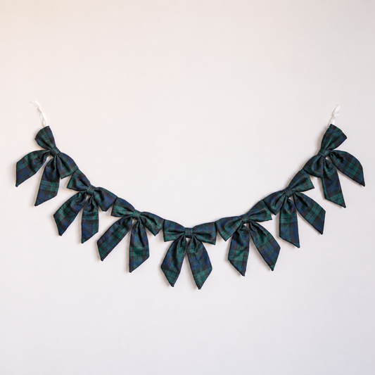 Manor House Green Tartan Bow Garland - Arriving in Store October