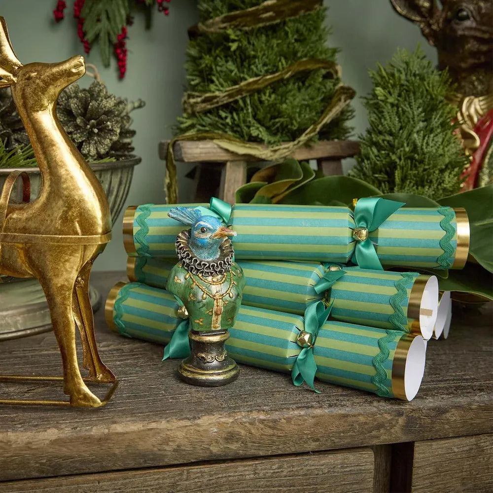 Verdant Striped Cracker – Green (Box of 6) - Arriving in Store October 2026