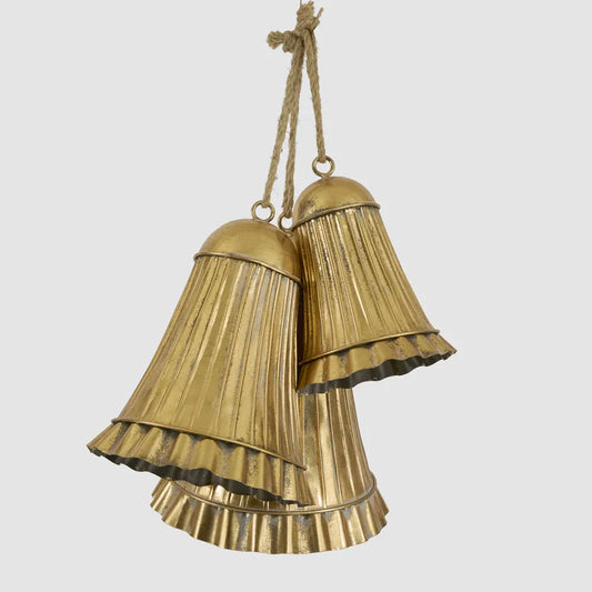 Golden Pleated Bells – Set of 3 - Arriving in Store October 2026