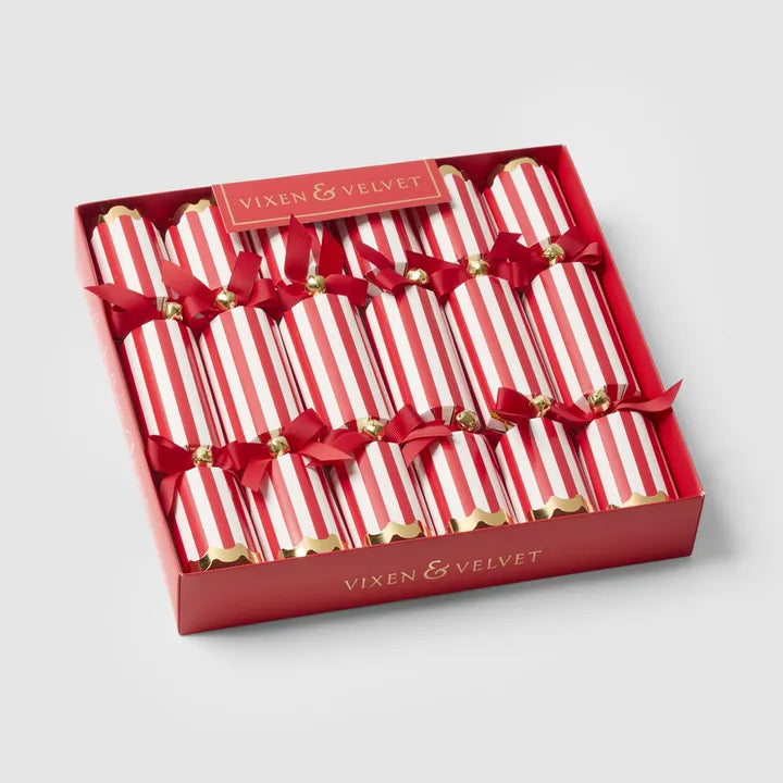 Candy Cane Red Stripe Crackers – Box of 6 - Arriving in Store October 2026