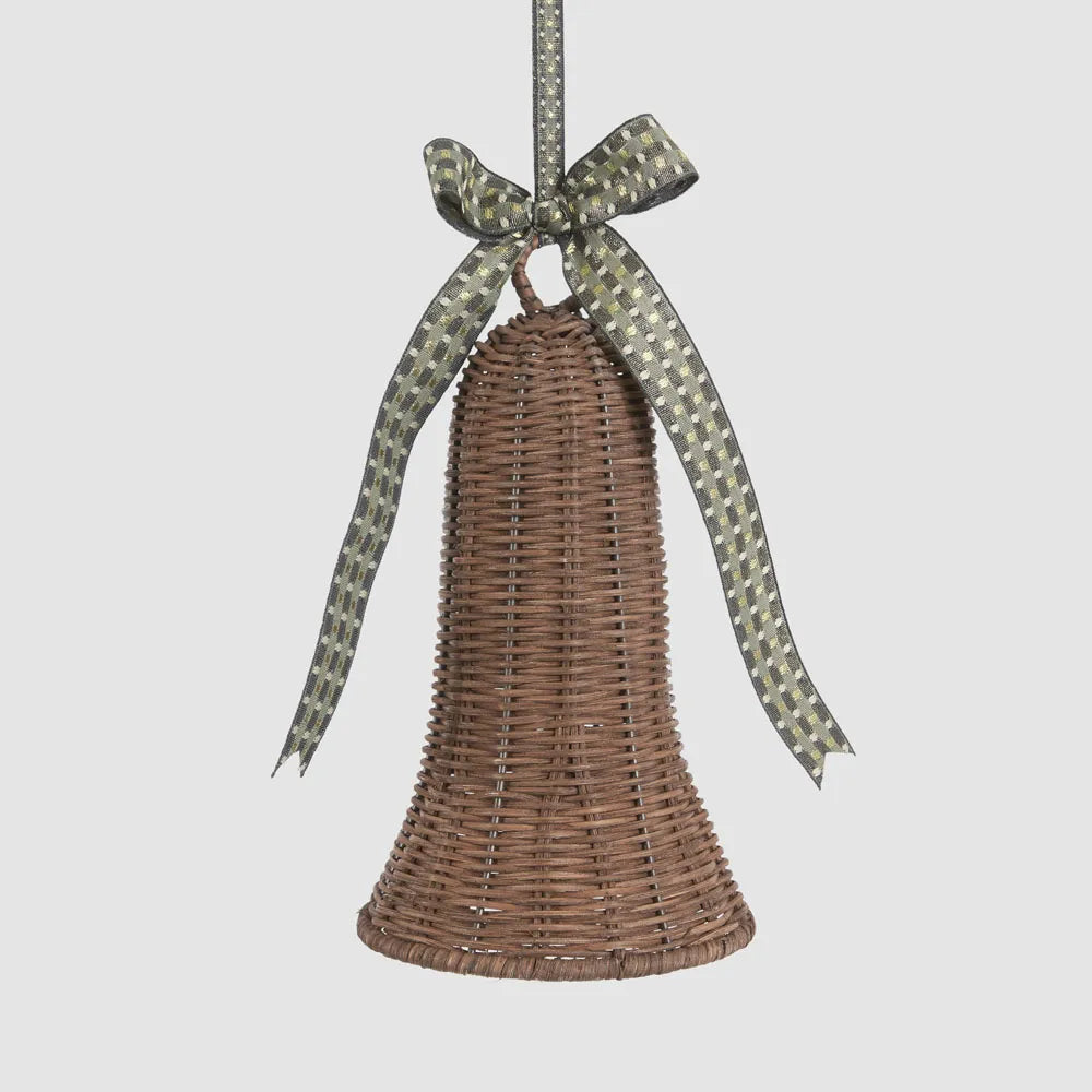 Rattan Bell Ornament Chocolate Brown - Arriving in Store October