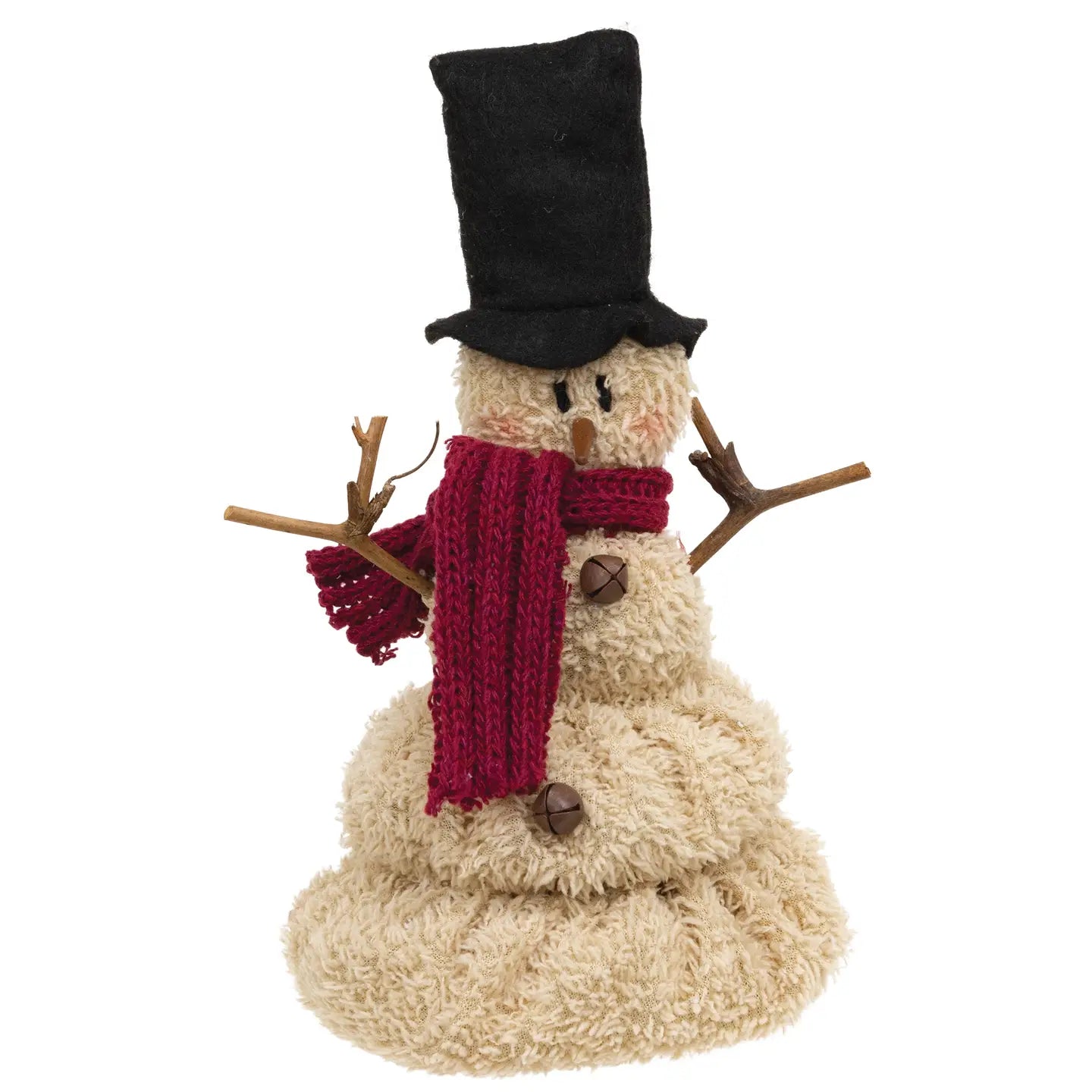 Melting Top Hat Snowman with Burgundy Scarf - 7.5"H - September Drop