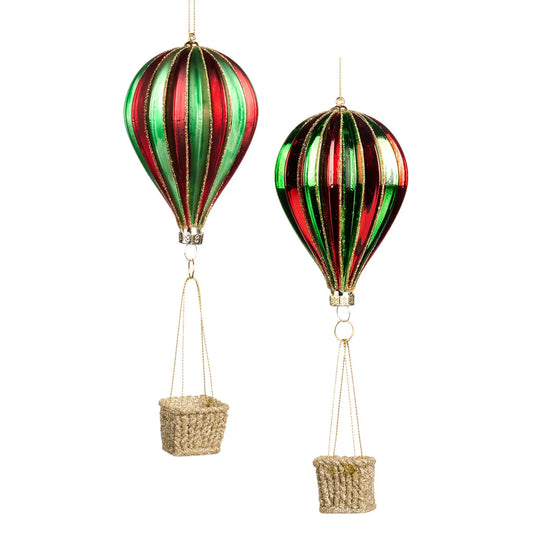 Hot Air Balloon Glass Ornament Set of 2 - Arriving in Store November