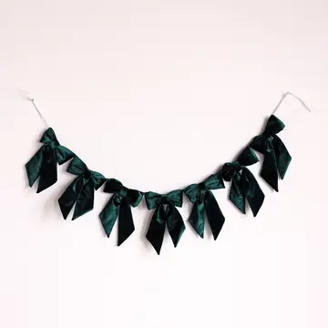 Manor House Velvet Emerald Bow Garland - Arriving in Store September/October