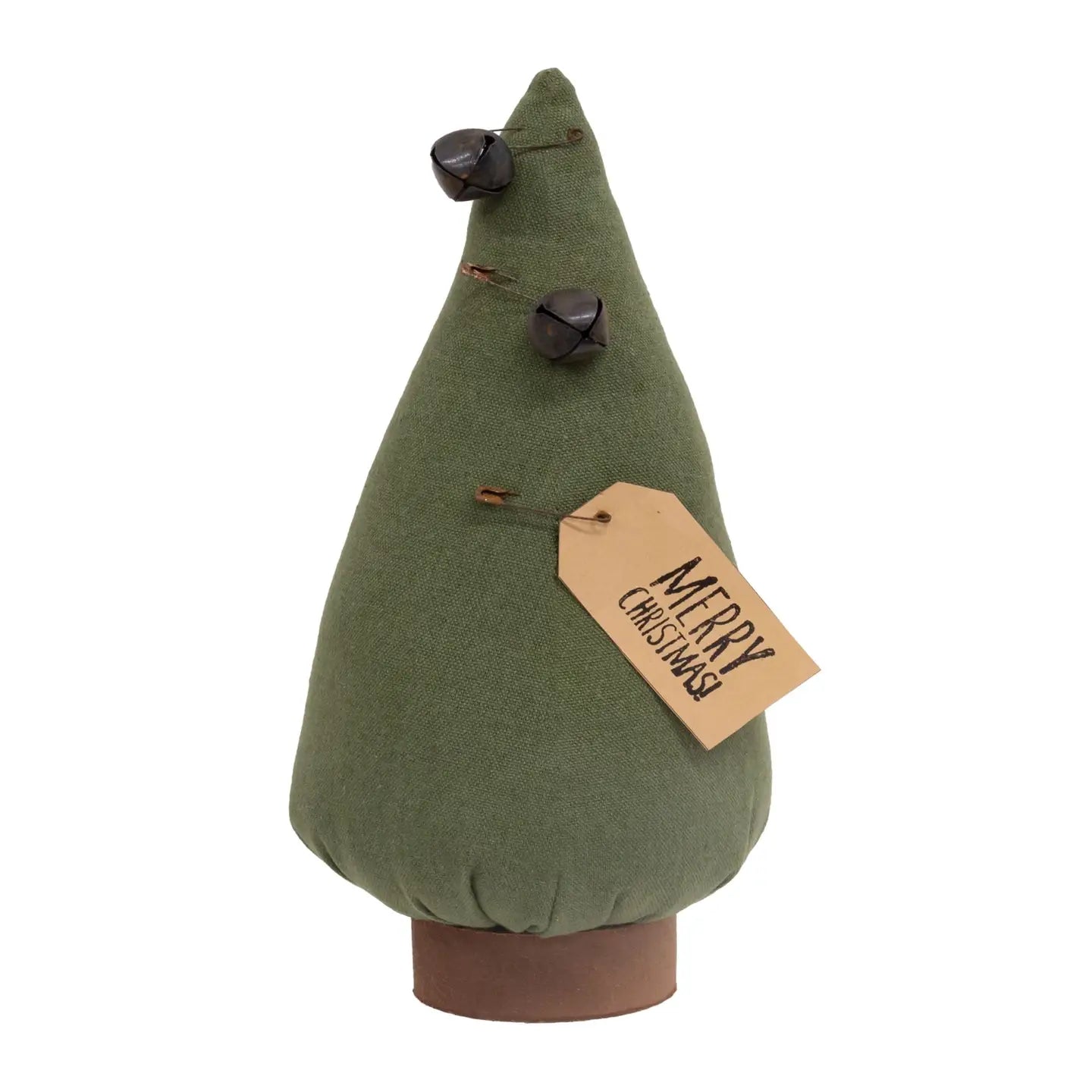Stuffed Primitive "Merry Christmas" Tree On Base - September Drop