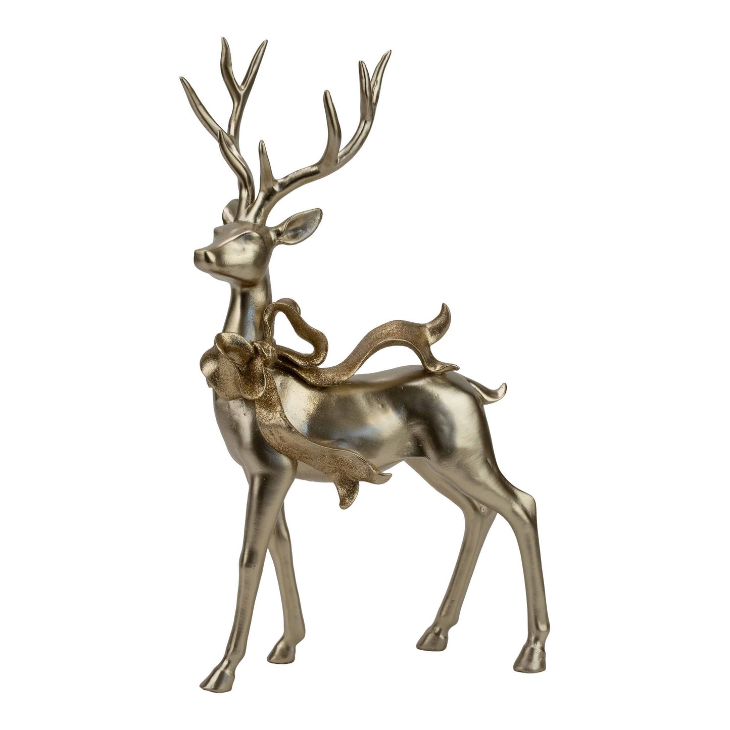 Champagne Standing Deer with Bow 45cm - Arriving in Store October 2026