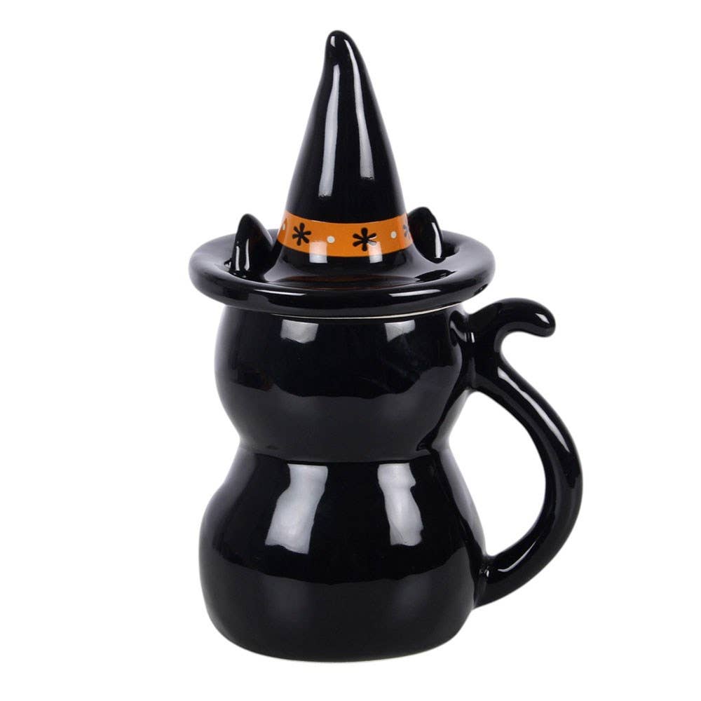 Frightful Folk Black Cat Lidded Mug - Arriving in Store September