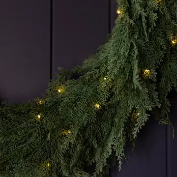 Cypress Leaf Wreath LED Pre Lit - 24" - Arriving in Store October