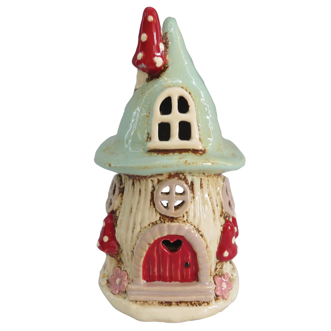 Village Pottery Mushroom Aqua House Tealight - Arriving in Store Mid-March