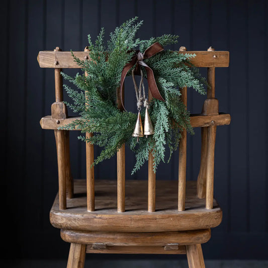 Cypress Leaf Full Real Touch Wreath 12" - September Delivery
