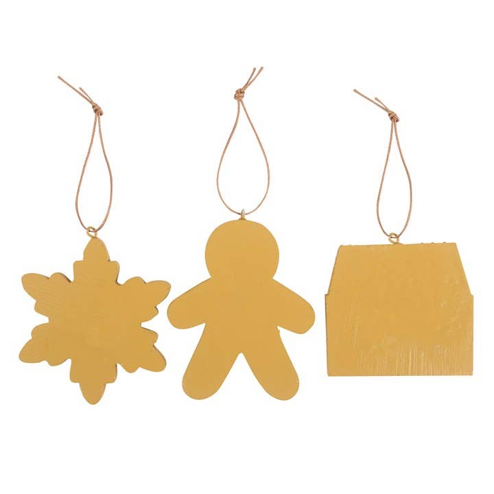 Set of 3 Hanging Christmas Gingerbread Ornament Decorations