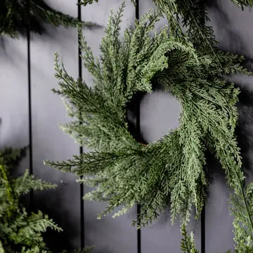 Cypress Leaf Wreath LED Pre Lit - 24" - Arriving in Store October