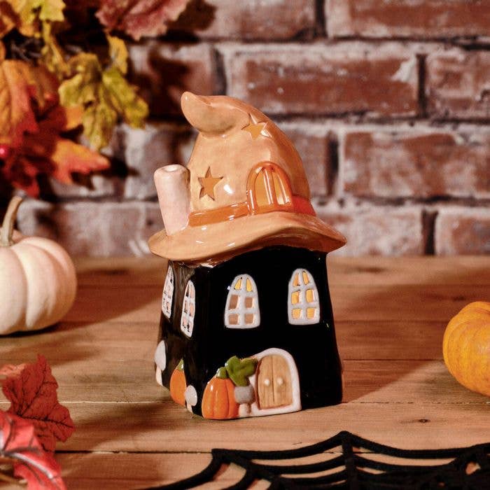 Witches Hat Ceramic House Tea Light Holder - Arriving in Store Mid-April