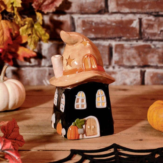 Witches Hat Ceramic House Tea Light Holder - Arriving in Store Mid-April