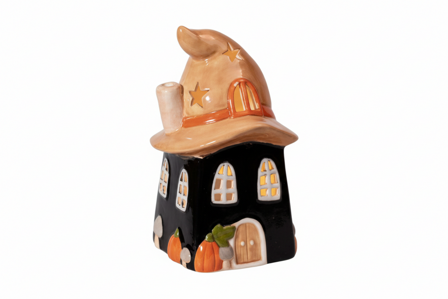 Witches Hat Ceramic House Tea Light Holder - Arriving in Store Mid-April