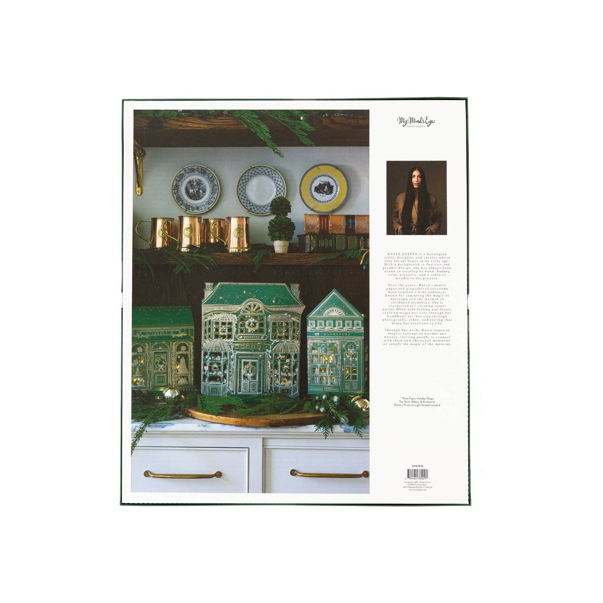 Maren Baxter Limited Edition Green Light-Up Christmas Village Shops Set of 3 - Arriving in Store Mid November